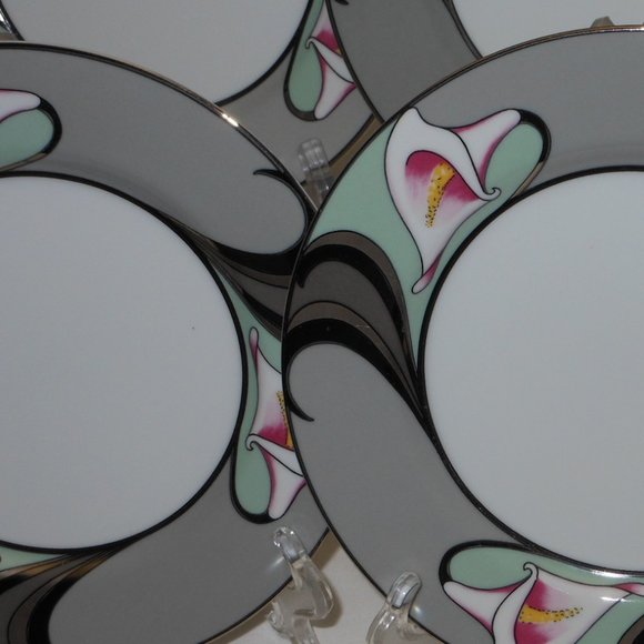 4 beautiful side plates, FITZ AND  FLOYD Japan, Lis de Platine - Picture 3 of 5